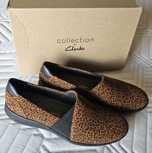Clarks Women's Leopard Print Slip-On Shoes